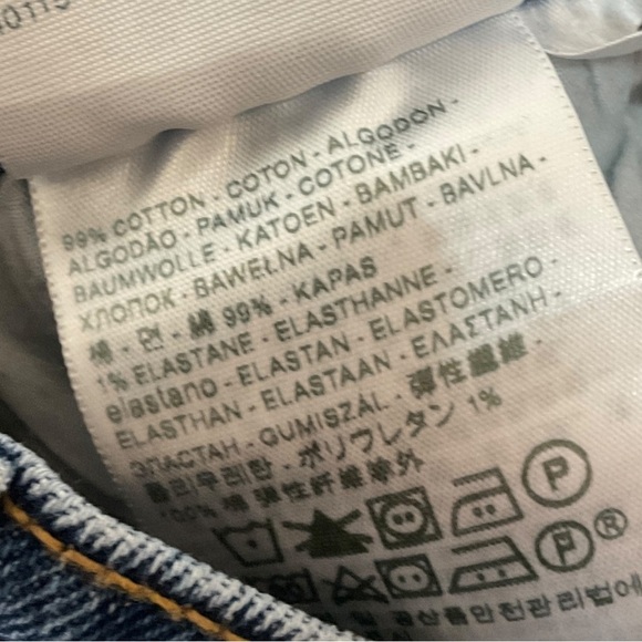 Levi's Wedgie Straight Jeans Sz 28 High Rise Button Fly Blue Womens Crop - Picture 11 of 11